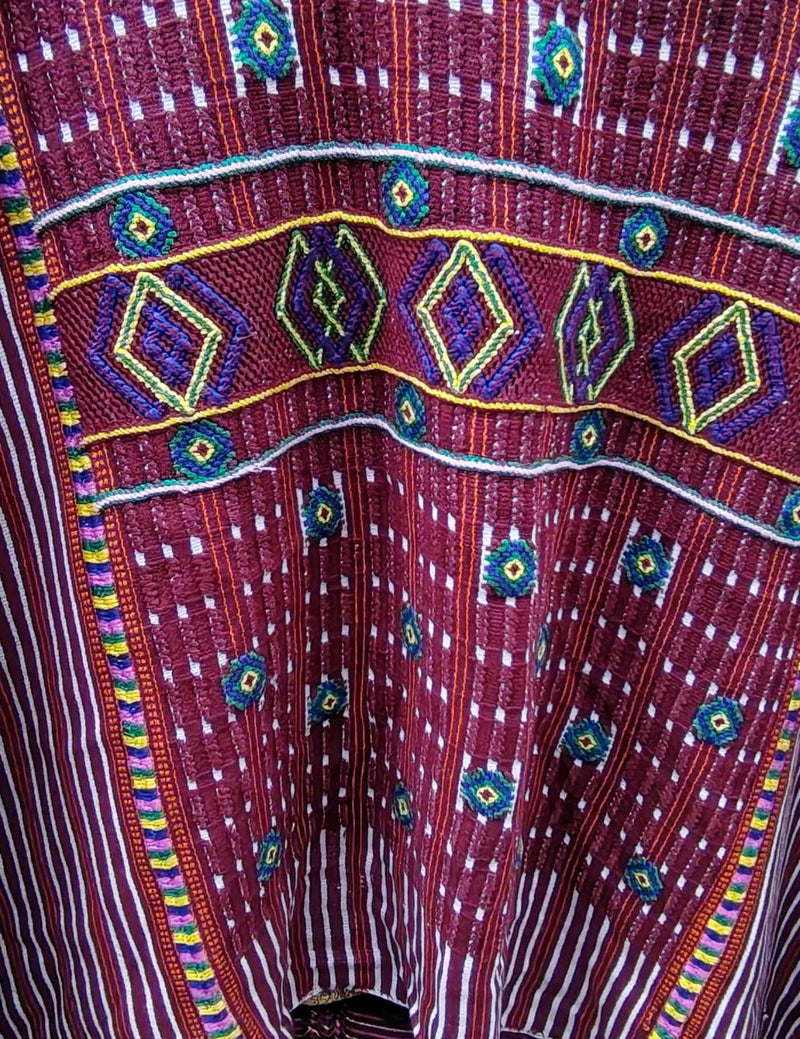Dark Burgundy with Geometrics Colotenango Huipil #8-412