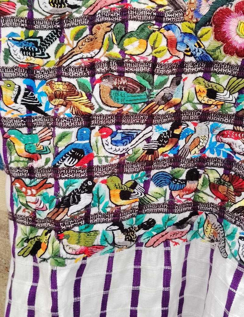 Heavily Embroidered Birds Santiago Huipil #8-426