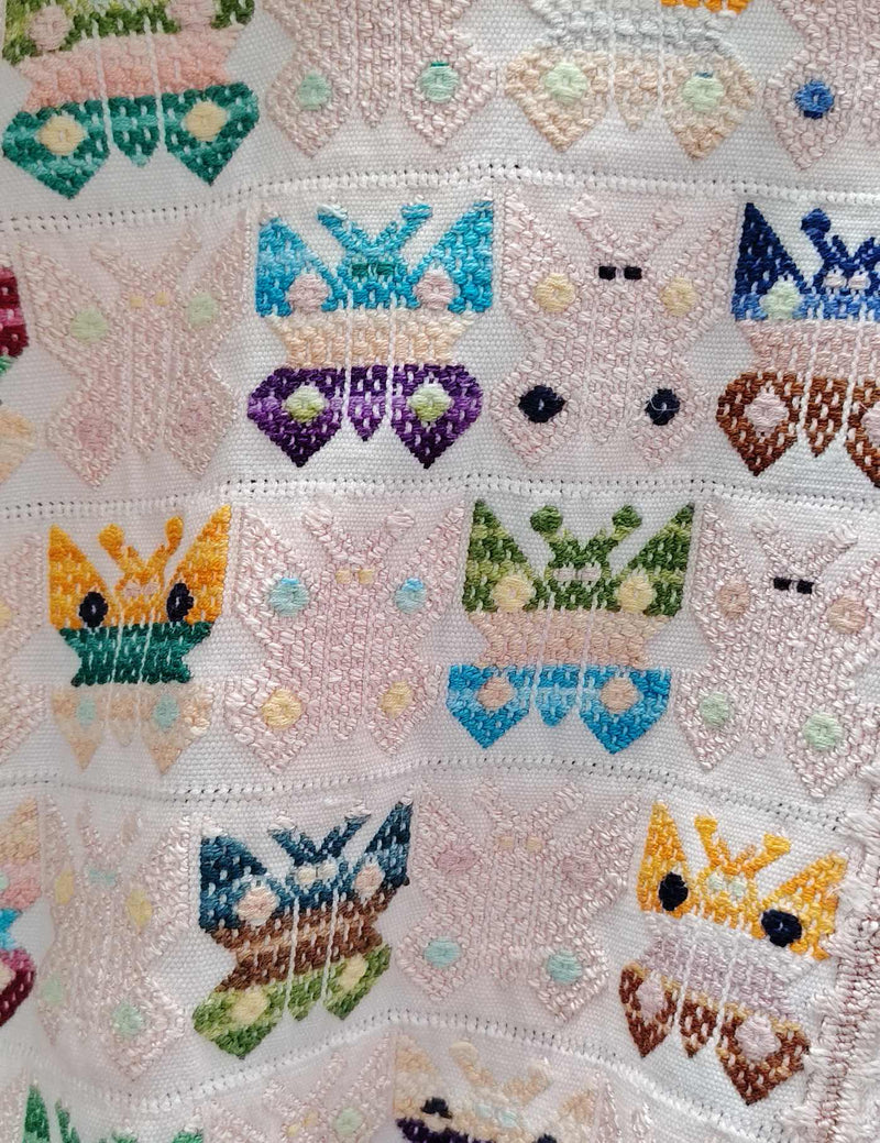 Blush with Butterflies Nahualá Huipil #8-430
