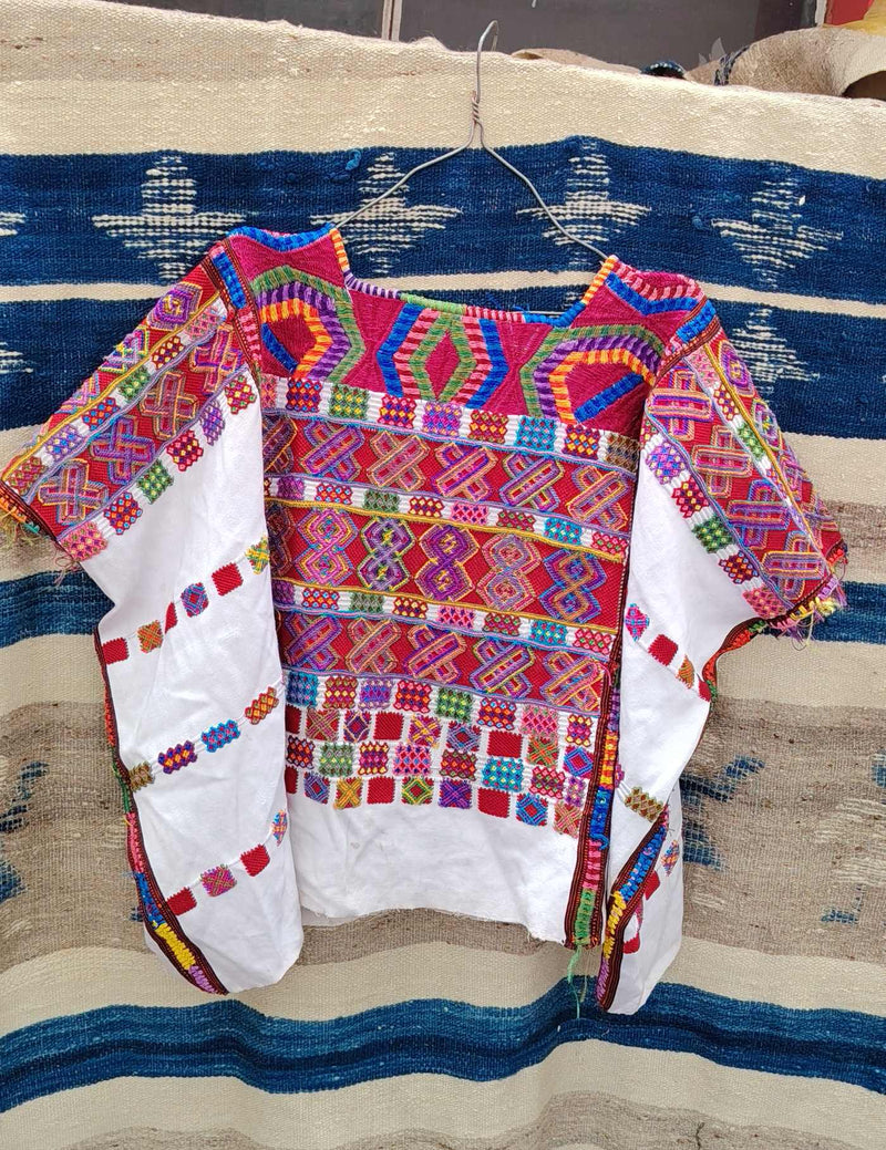 Colourful on White Colotenango Huipil #8-431