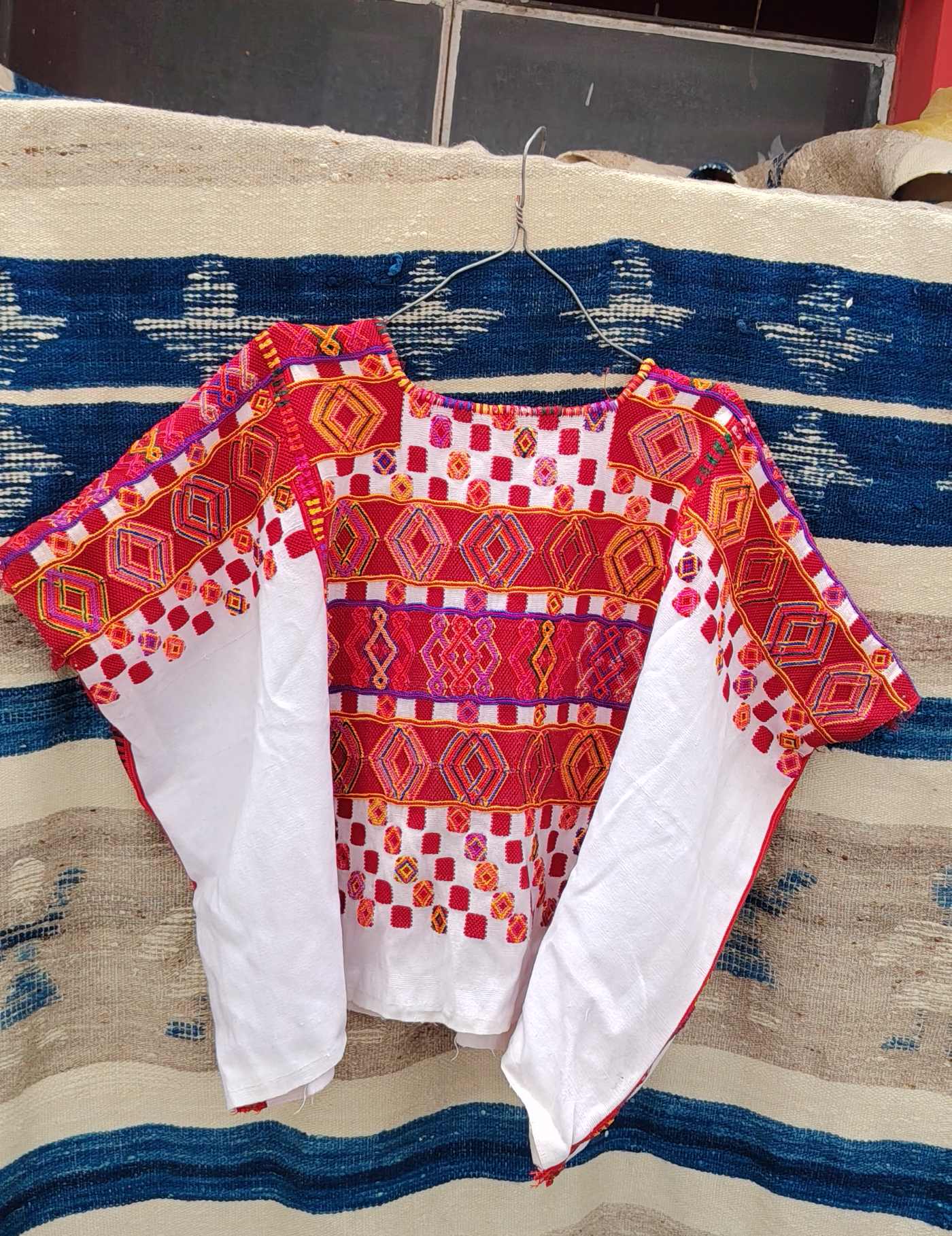 White and Red Colotenango Huipil #8-432