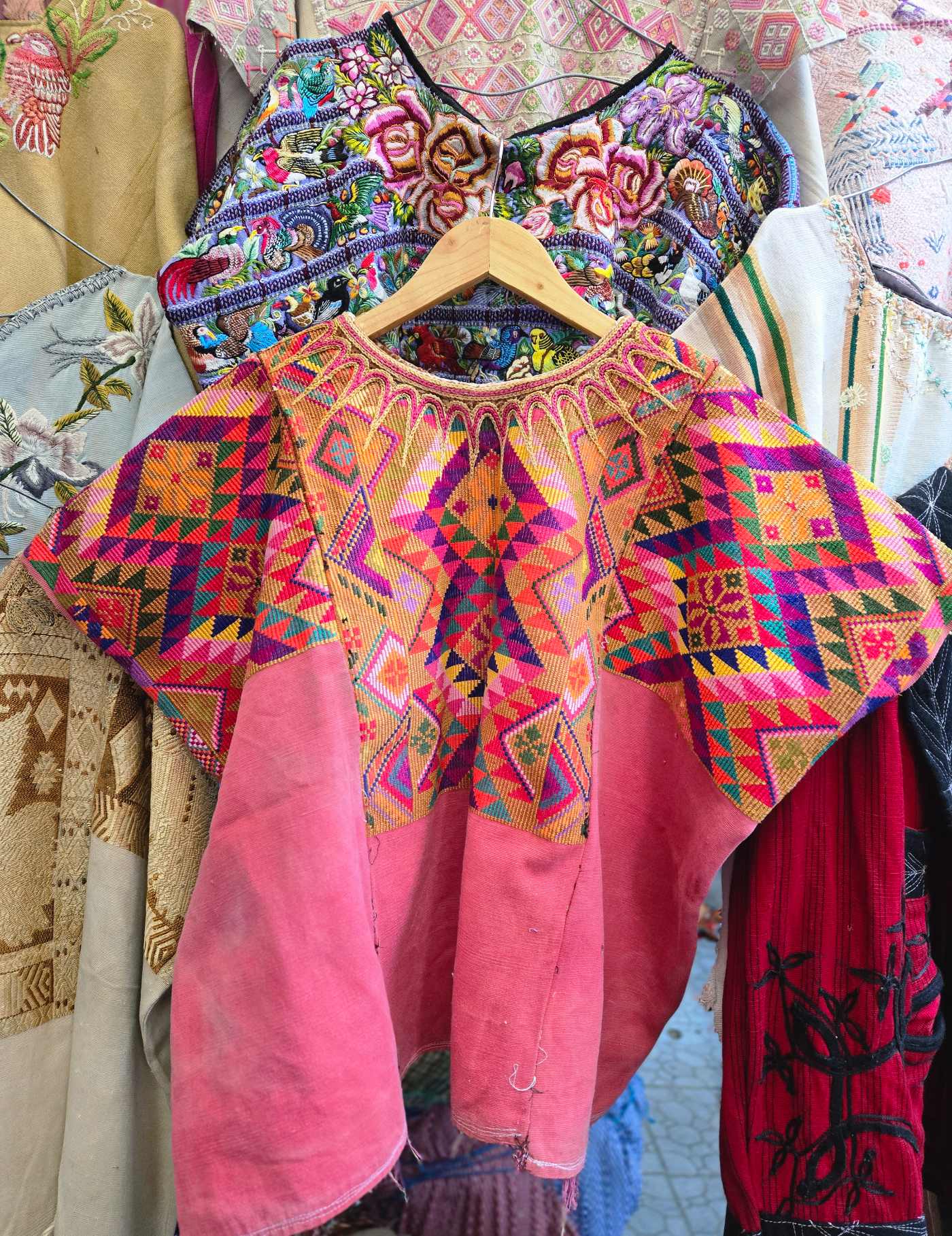 Pink and Gold Chichicastenango Huipil #8-433