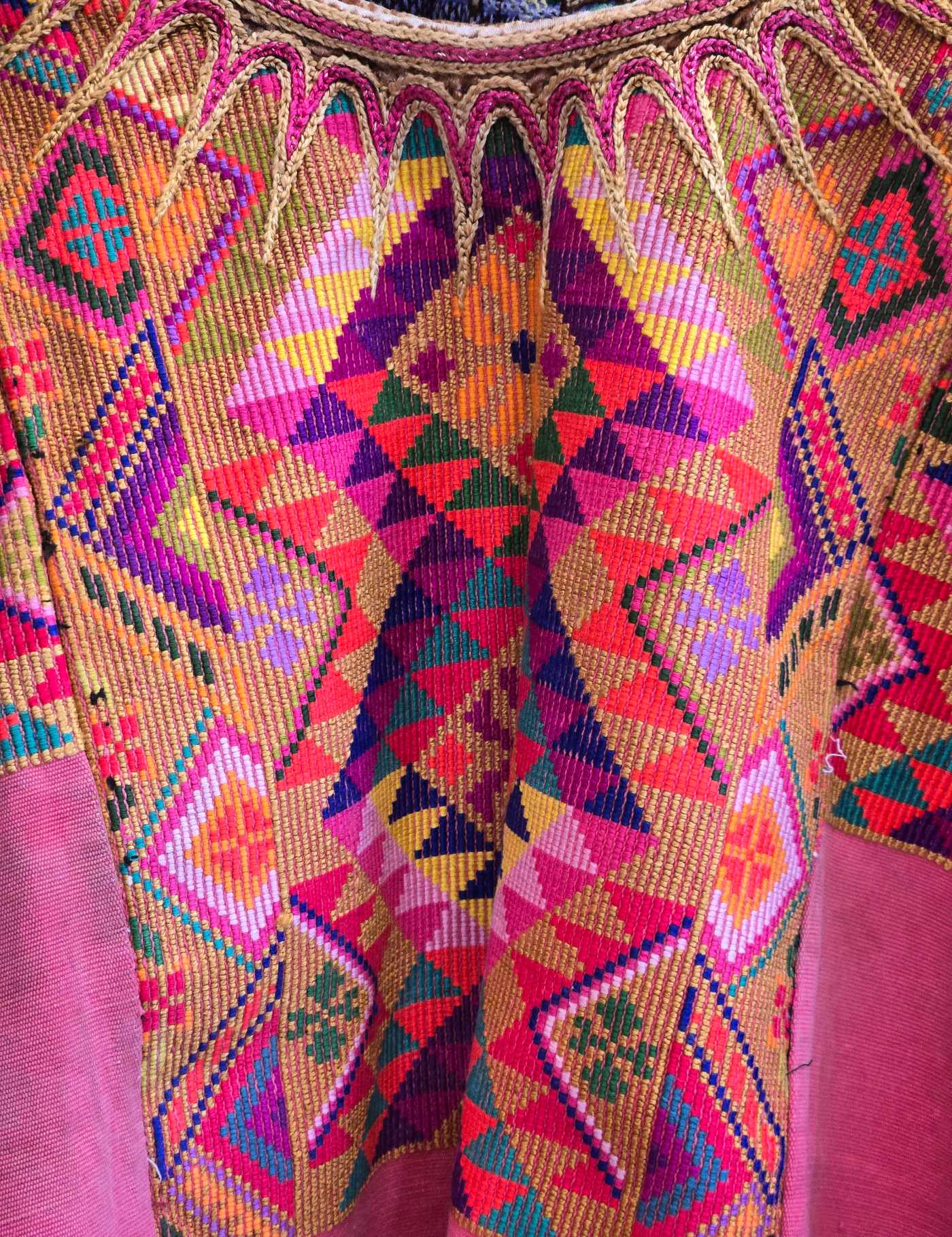Pink and Gold Chichicastenango Huipil #8-433