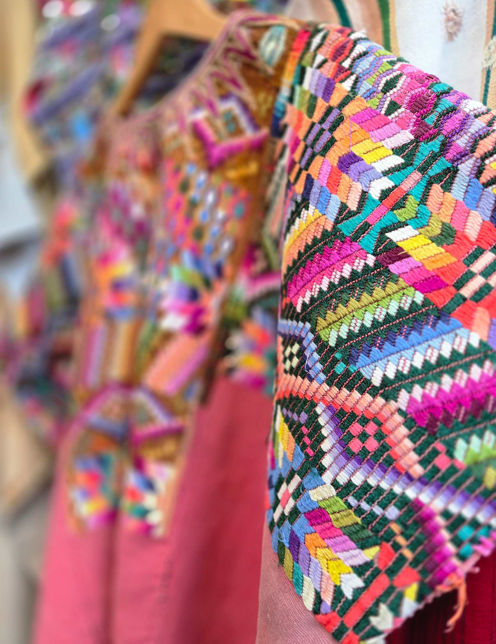 Colorful on Pink Chichicastenango Huipil #8-434