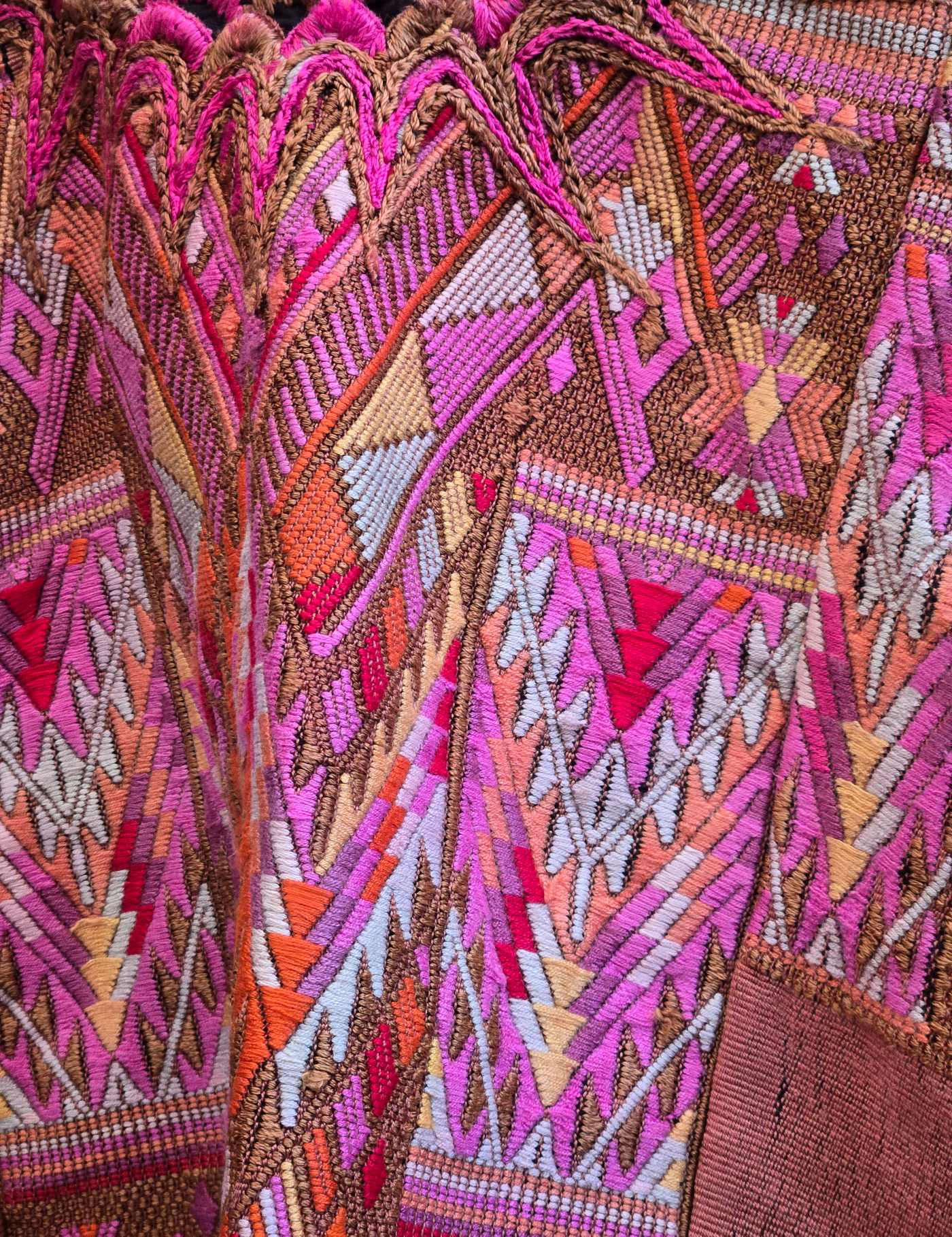 Pink and Brown Chichicastenango Huipil #8-435