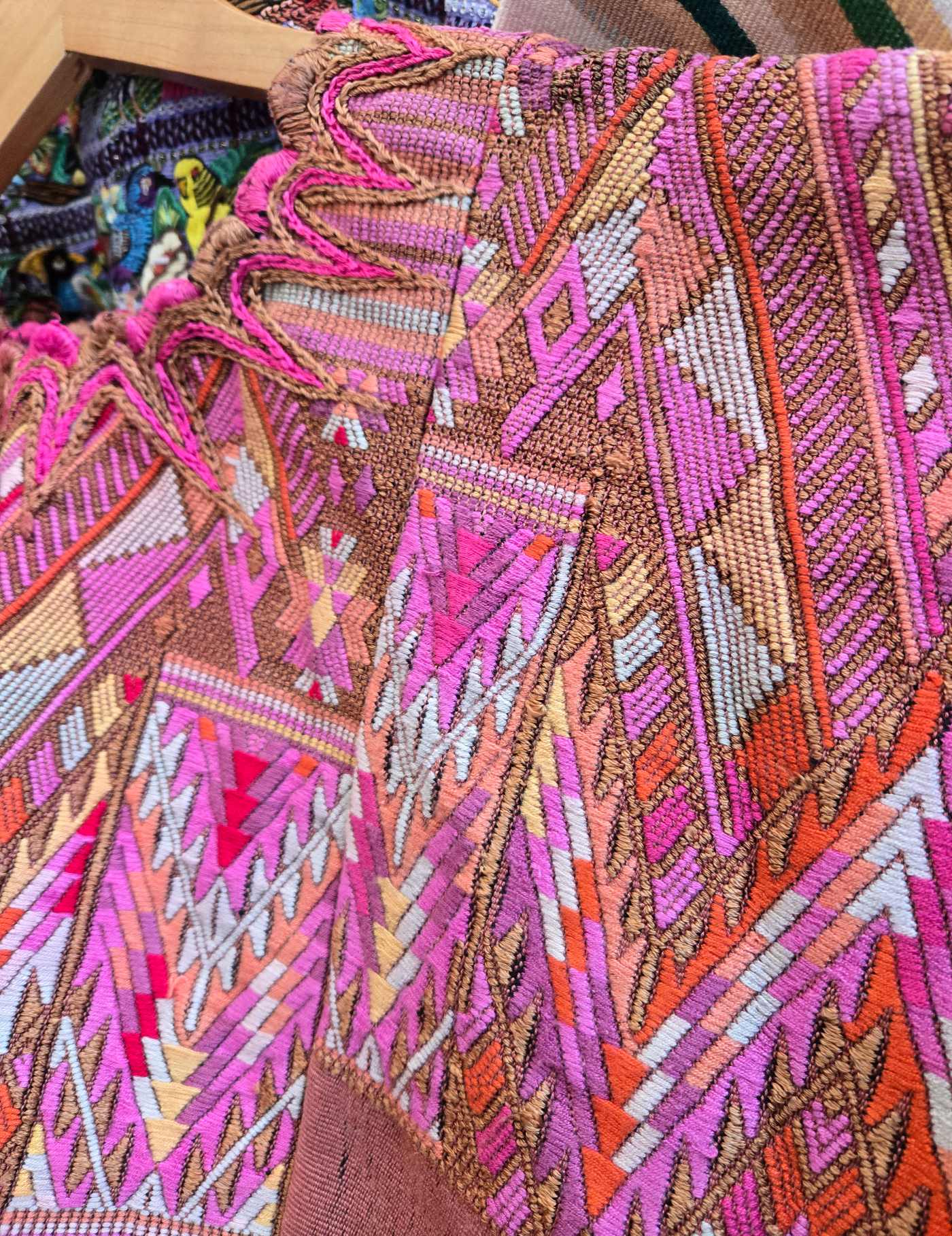 Pink and Brown Chichicastenango Huipil #8-435