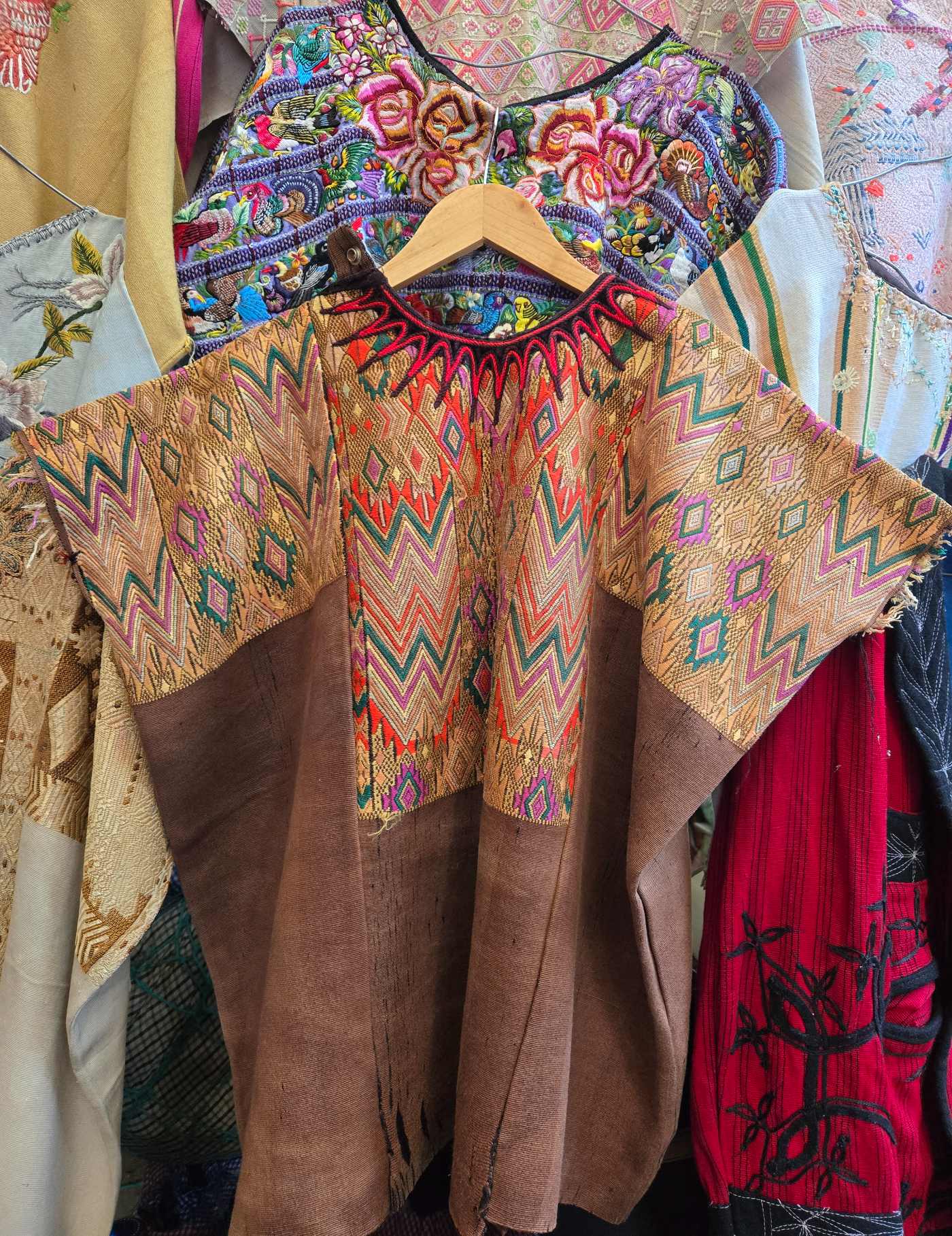 Brown geometric Chichicastenango Huipil #8-436
