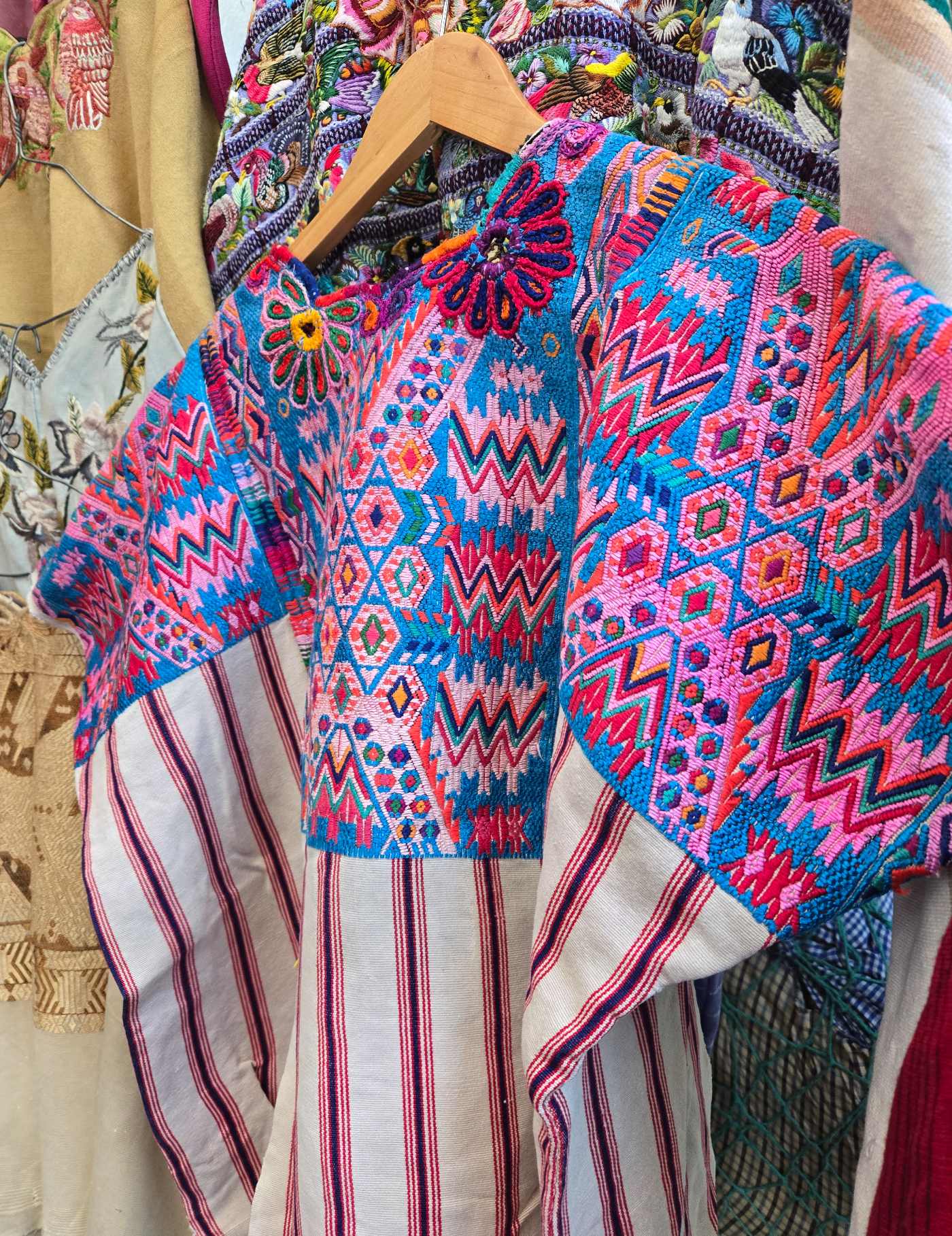 70 Years Old, Silk Embroidery Chichicastenango Huipil #8-437