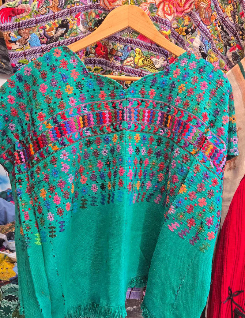 Teal and Pink San Lucas Tolimán Huipil #8-450