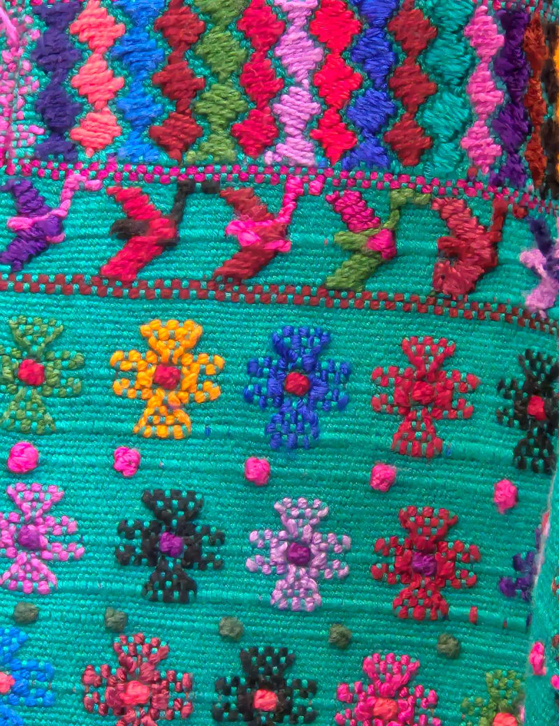 Teal and Pink San Lucas Tolimán Huipil #8-450