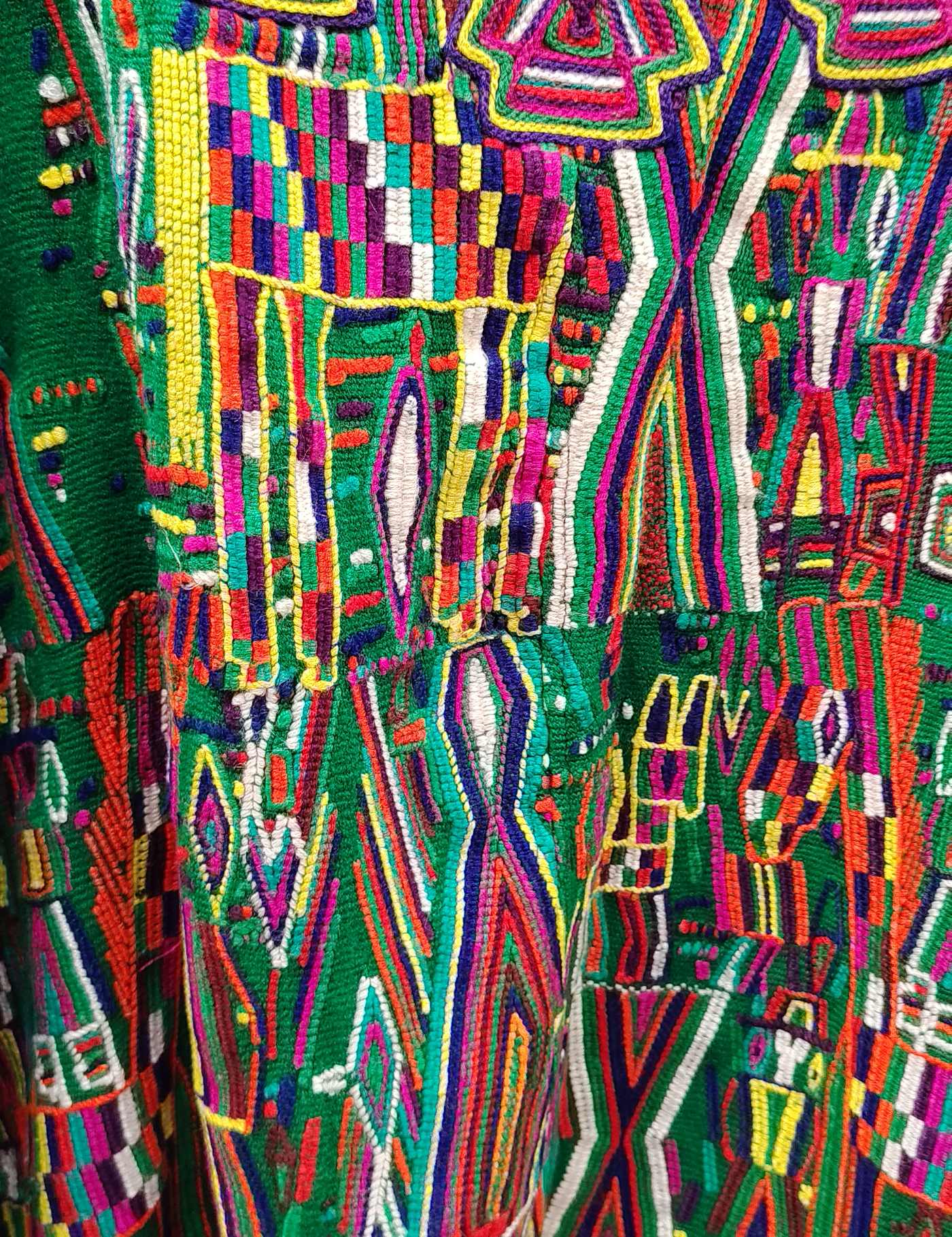 Colorful on Green Nebaj Huipil #8-466
