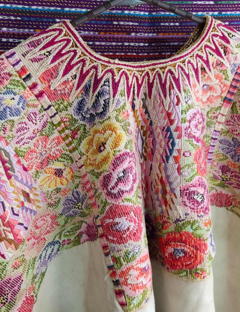 Pastel Floral Chichicastenango Huipil #8-474