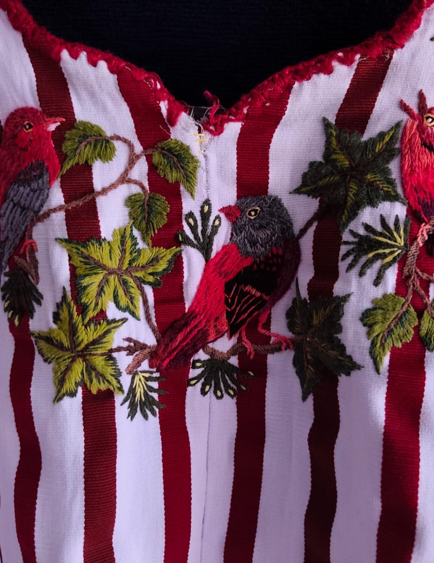 Red and White Striped Santiago Huipil #8-475
