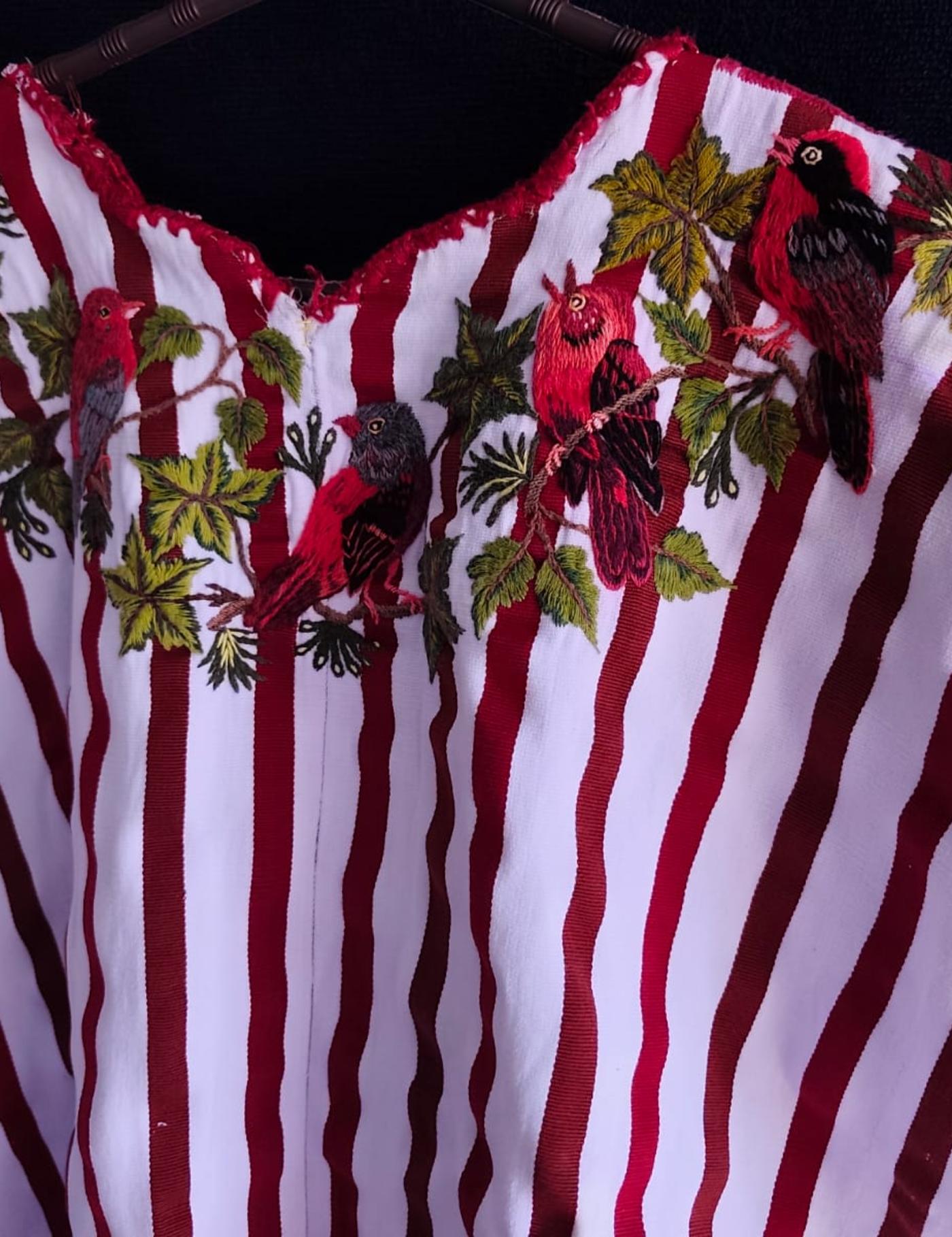 Red and White Striped Santiago Huipil #8-475