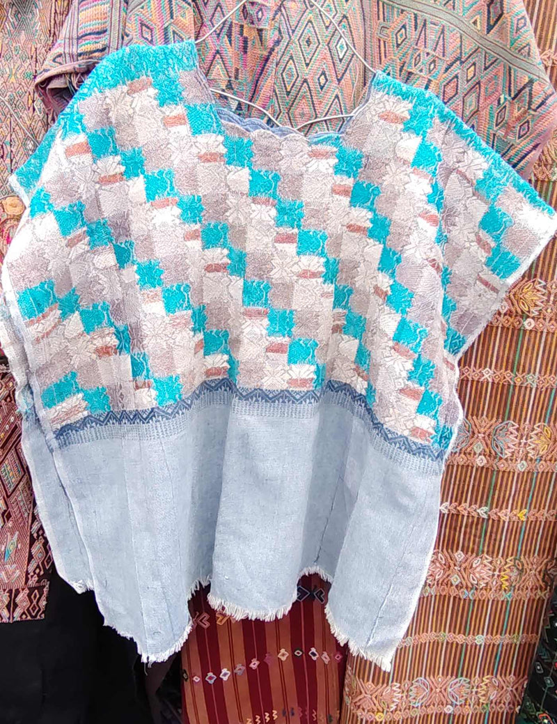 Light blue Totonicapán Huipil #8-481