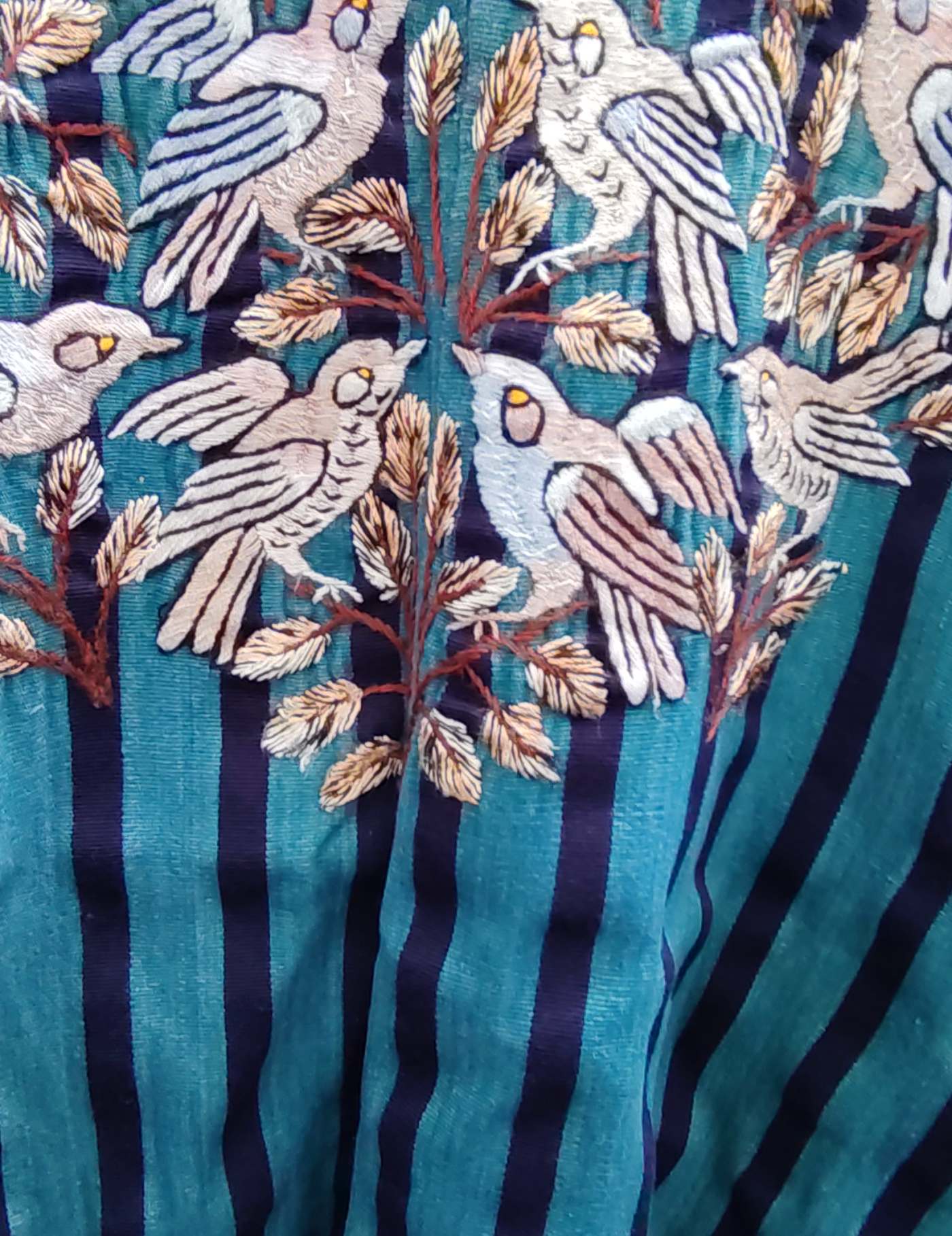 Blue with pastel birds Santiago Huipil #8-484