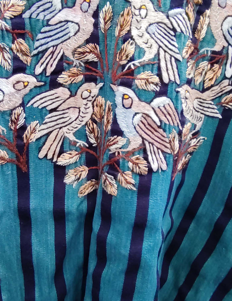 Blue with pastel birds Santiago Huipil #8-484