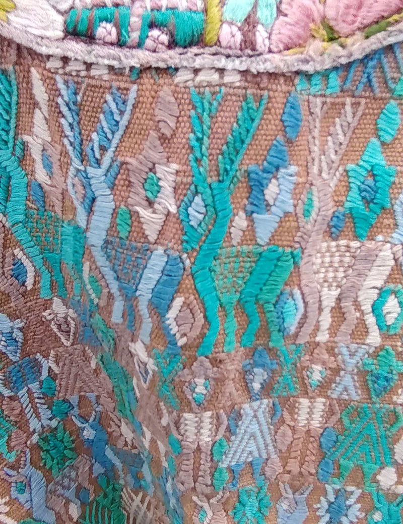 Blue Green and Brown Cobán Huipil #8-485