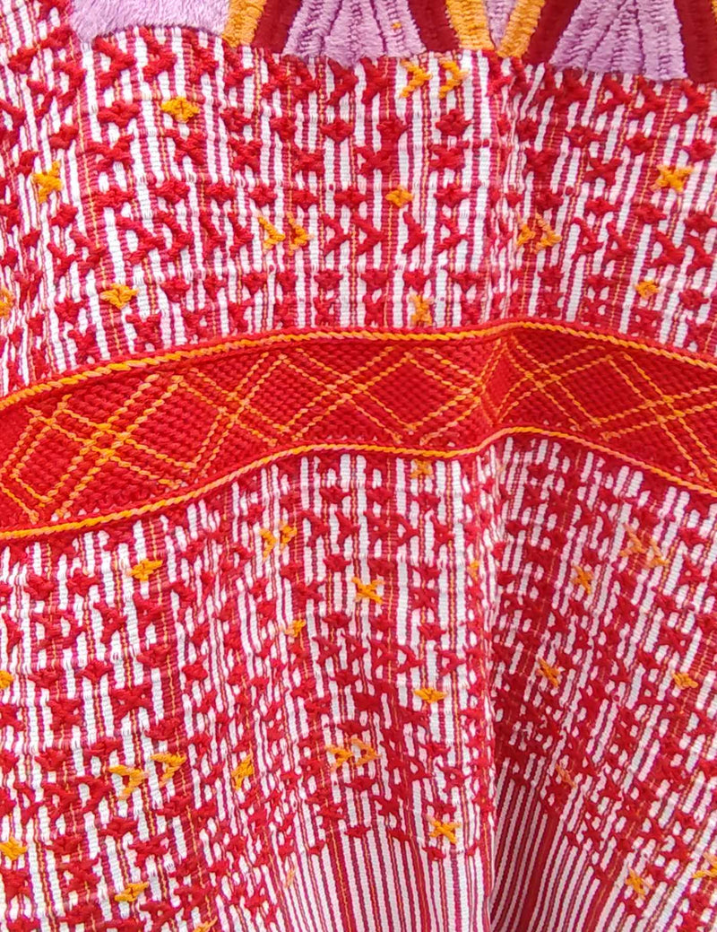 Red and Pink Colotenango Huipil #8-495