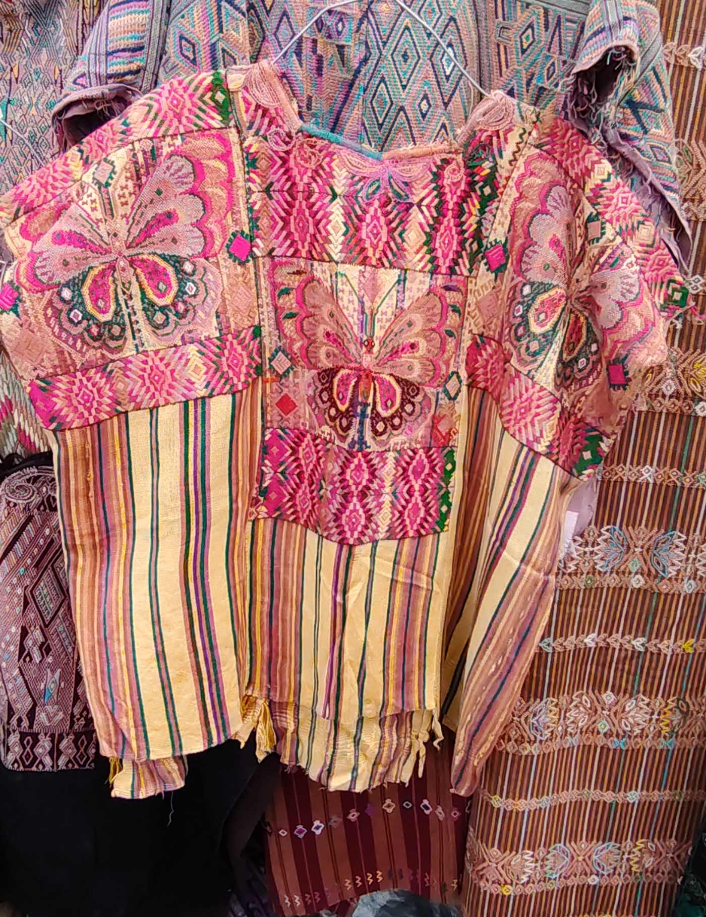 Butterflies and Stripes Chichicastenango Huipil #8-501