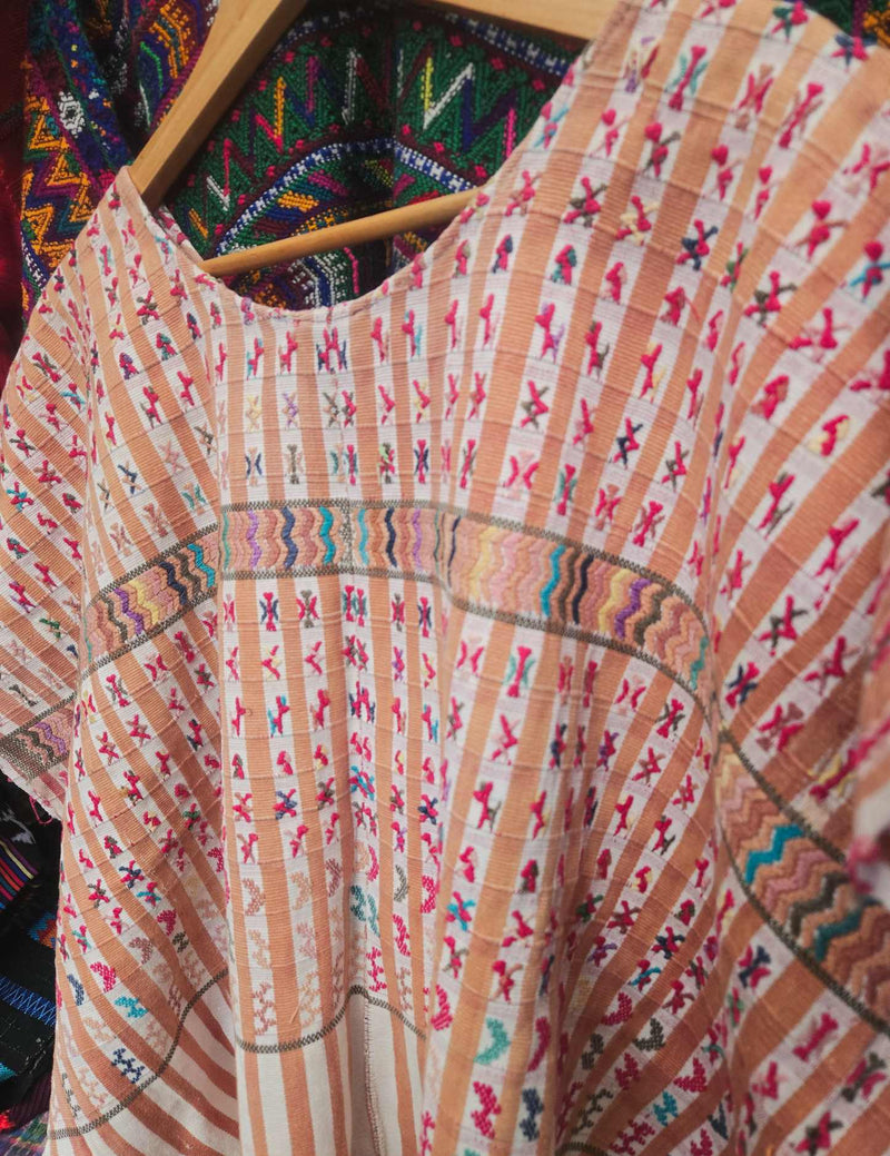 Beige and White San Lucas Tolimán Huipil #8-508