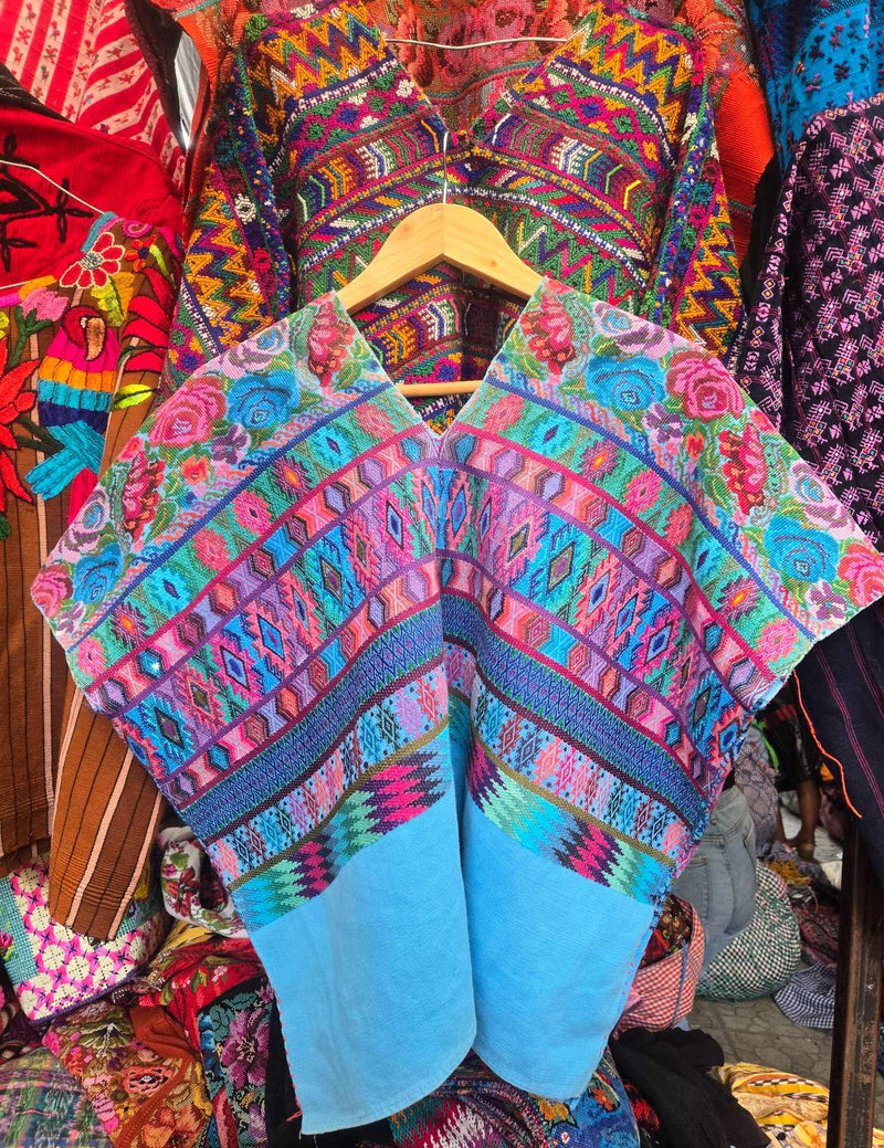 Blue and Pink Comalapa Huipil #8-509