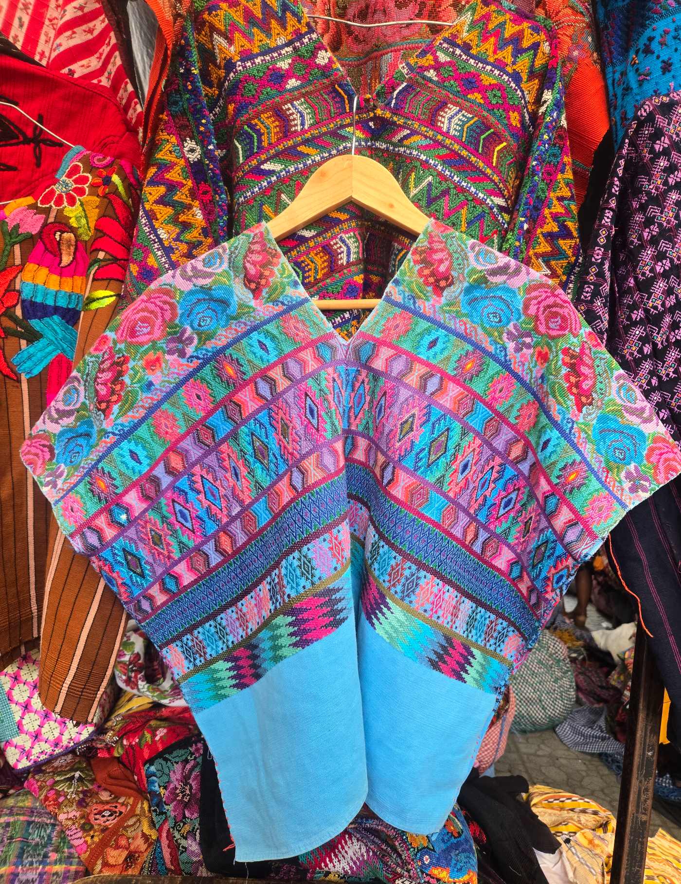 Blue and Pink Comalapa Huipil #8-509