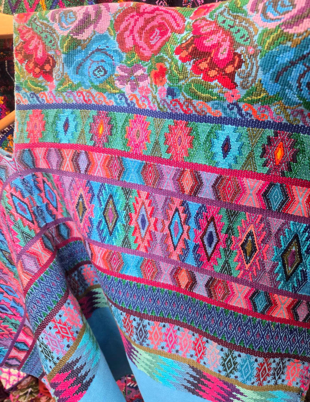 Blue and Pink Comalapa Huipil #8-509