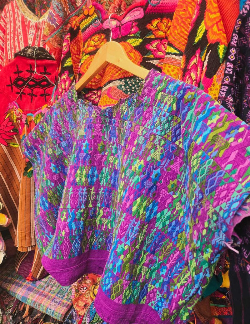 Colourful on Berry Cobán Huipil #8-523