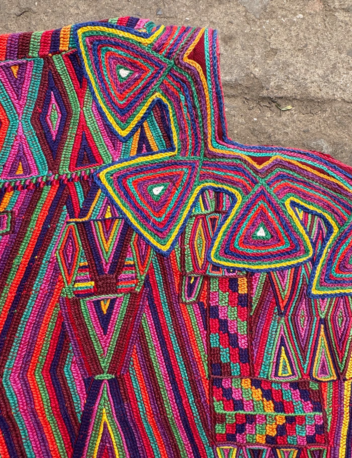 Multicoloured on Red Nebaj Huipil #8-526