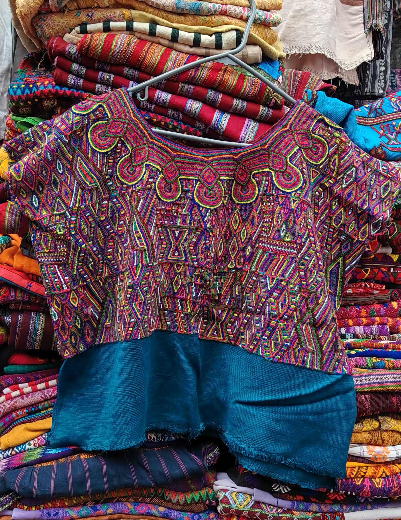 Red and Blue Nebaj Huipil #8-536