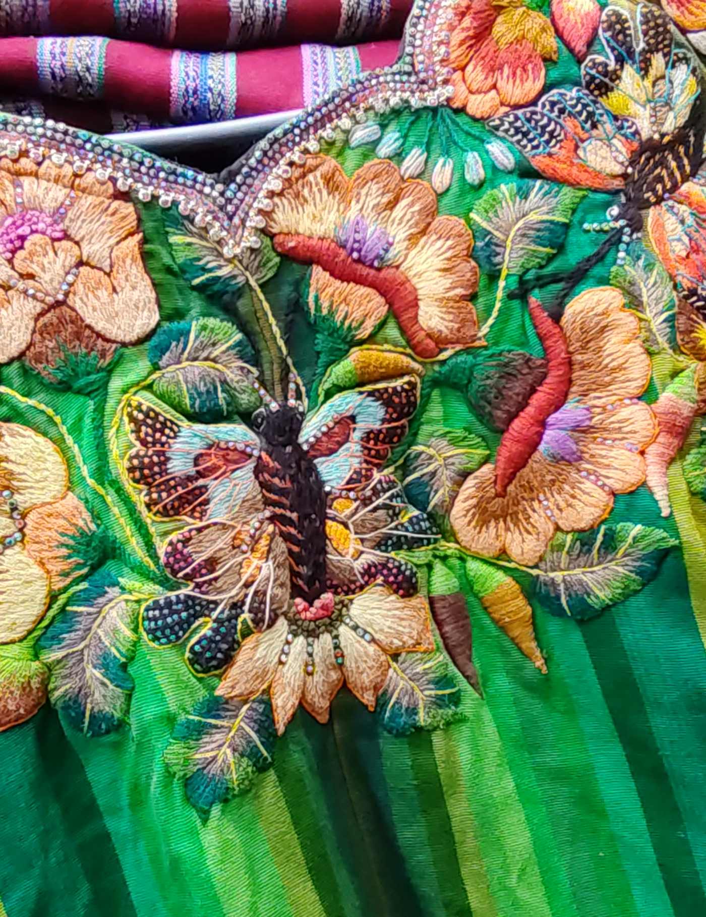 Green with Butterflies Santiago Huipil #8-554