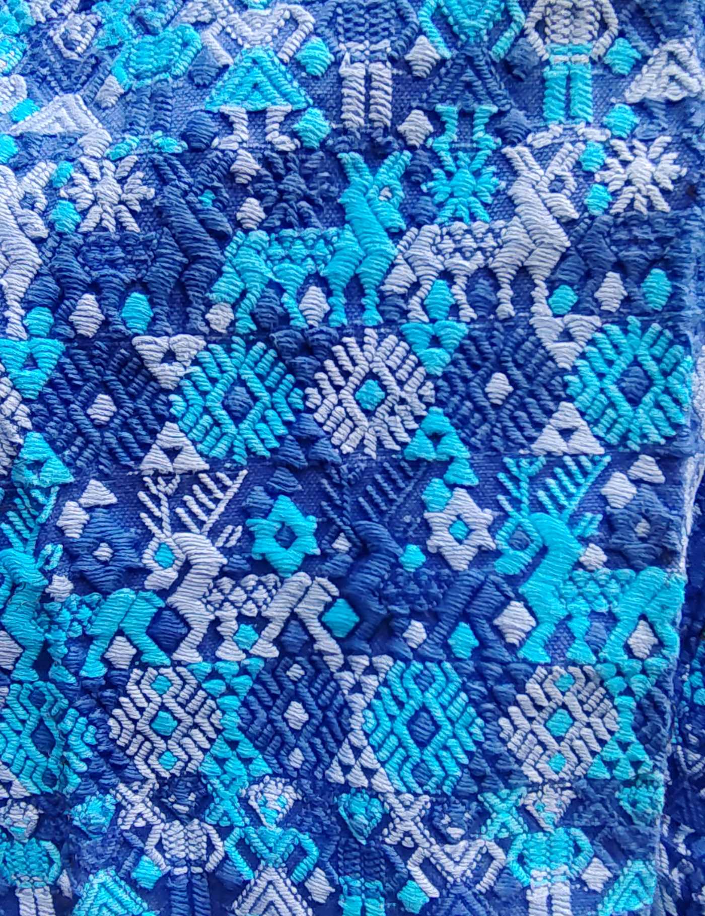 Bright Blue Cobán Huipil #8-556