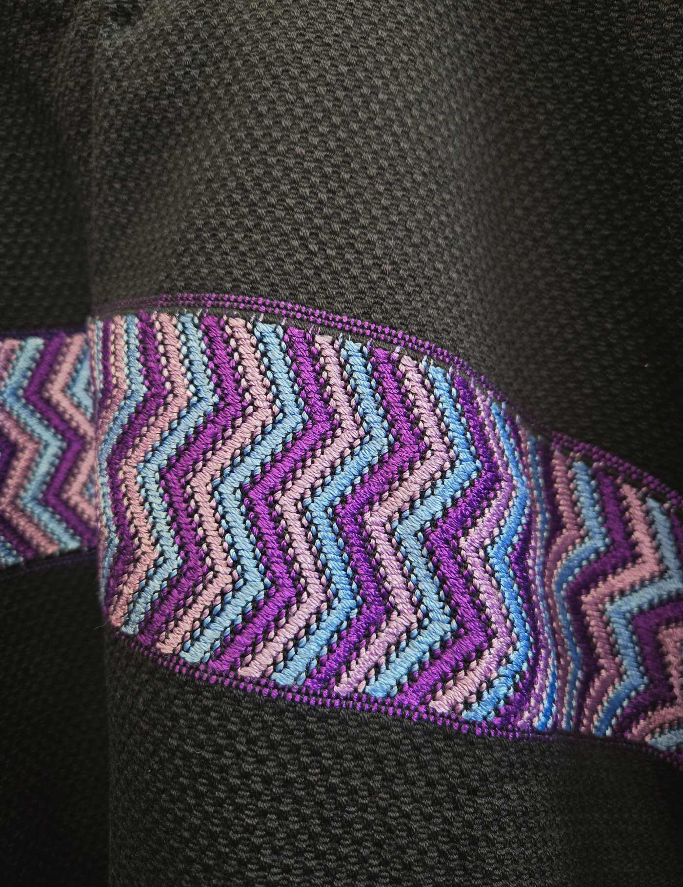 Black and Lilac Colotenango Huipil #9-2