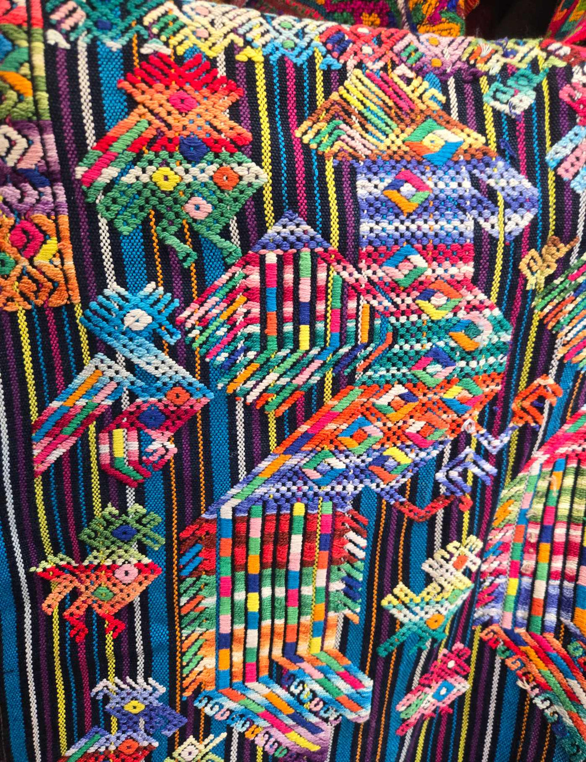 Blue Striped Nahualá Huipil #9-30