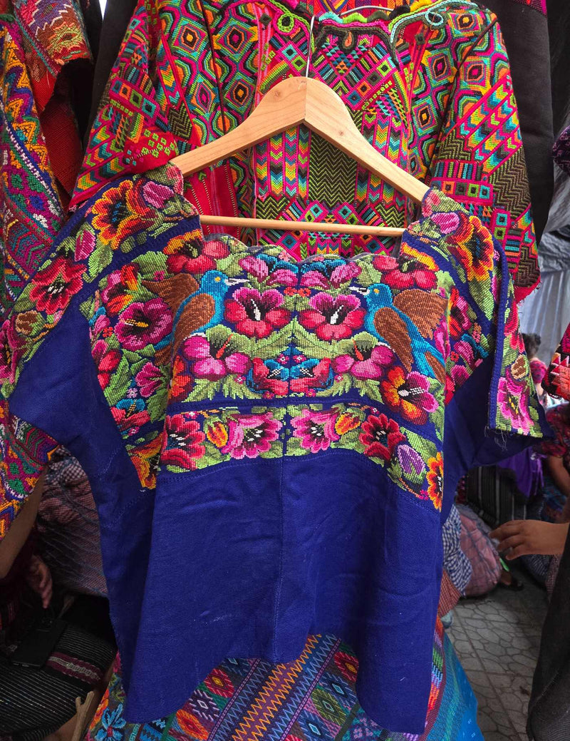 Blue Floral Comalapa Huipil #9-31