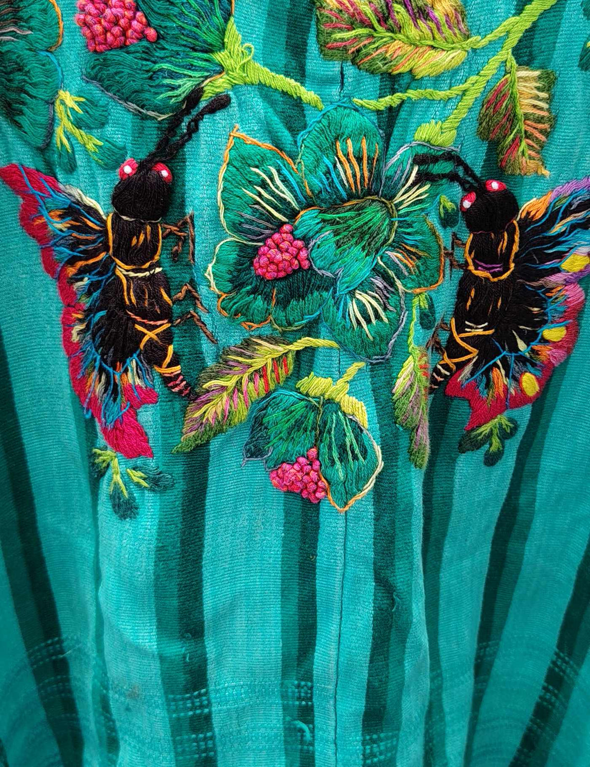 Green with Butterflies Santiago Huipil #9-43