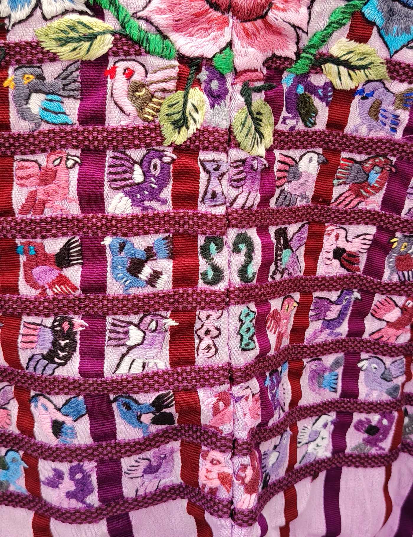 Lilac and Burgundy Stripes Santiago Huipil #9-44
