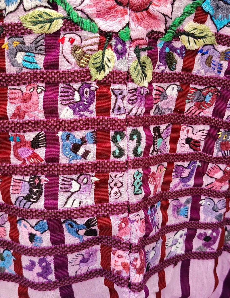 Lilac and Burgundy Stripes Santiago Huipil #9-44