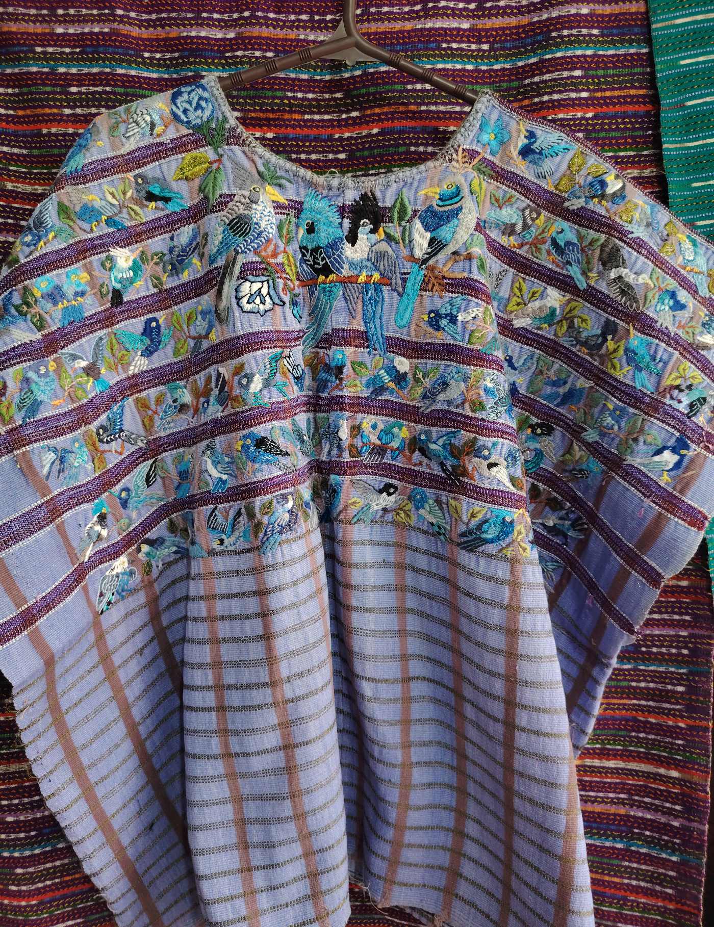 Blue Birds on Violet Santiago Huipil #9-54