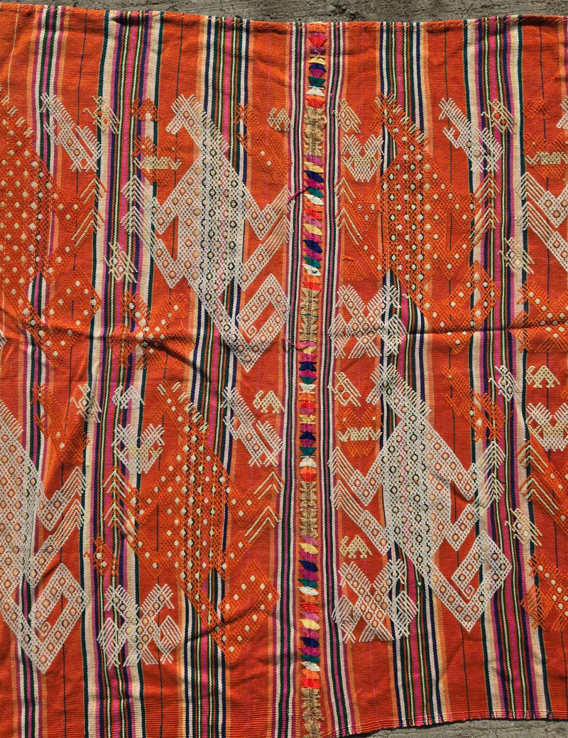 Animals on Orange Chichicastenango Tzute #9-62