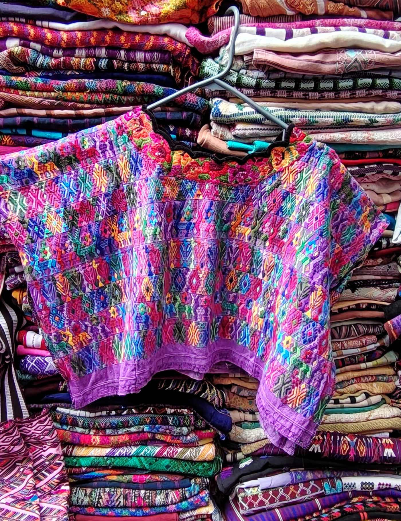 Colorful on Purple Cobán Huipil #9-72