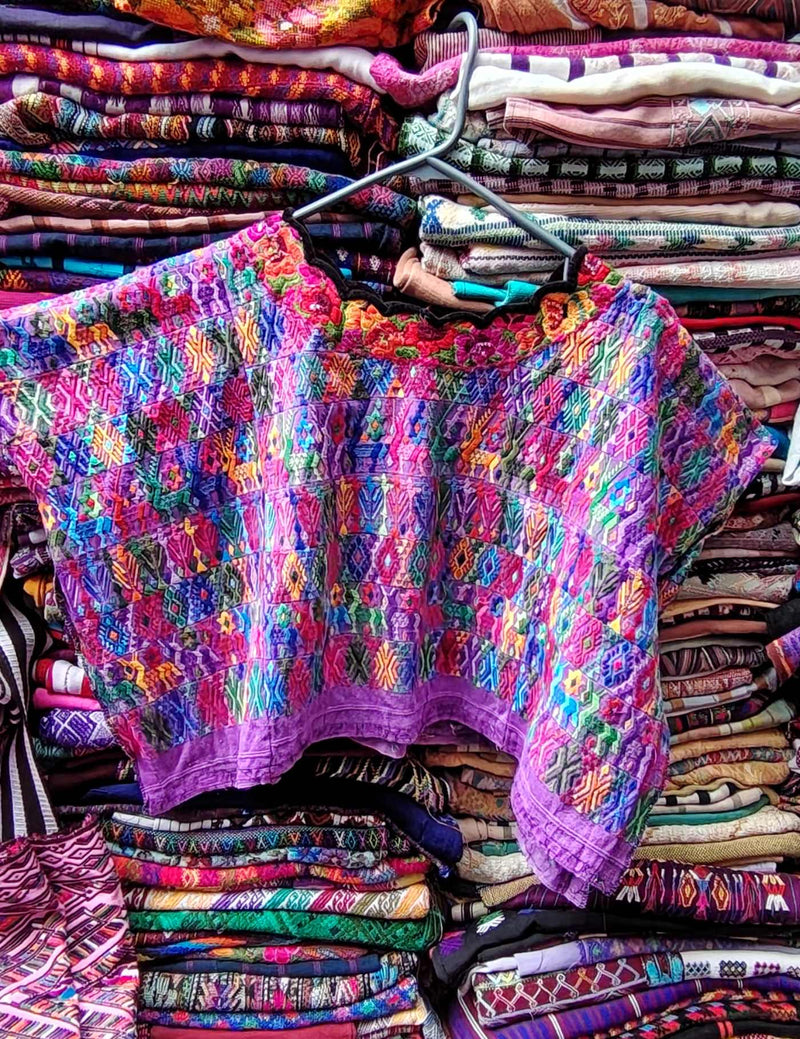 Colorful on Purple Cobán Huipil #9-72