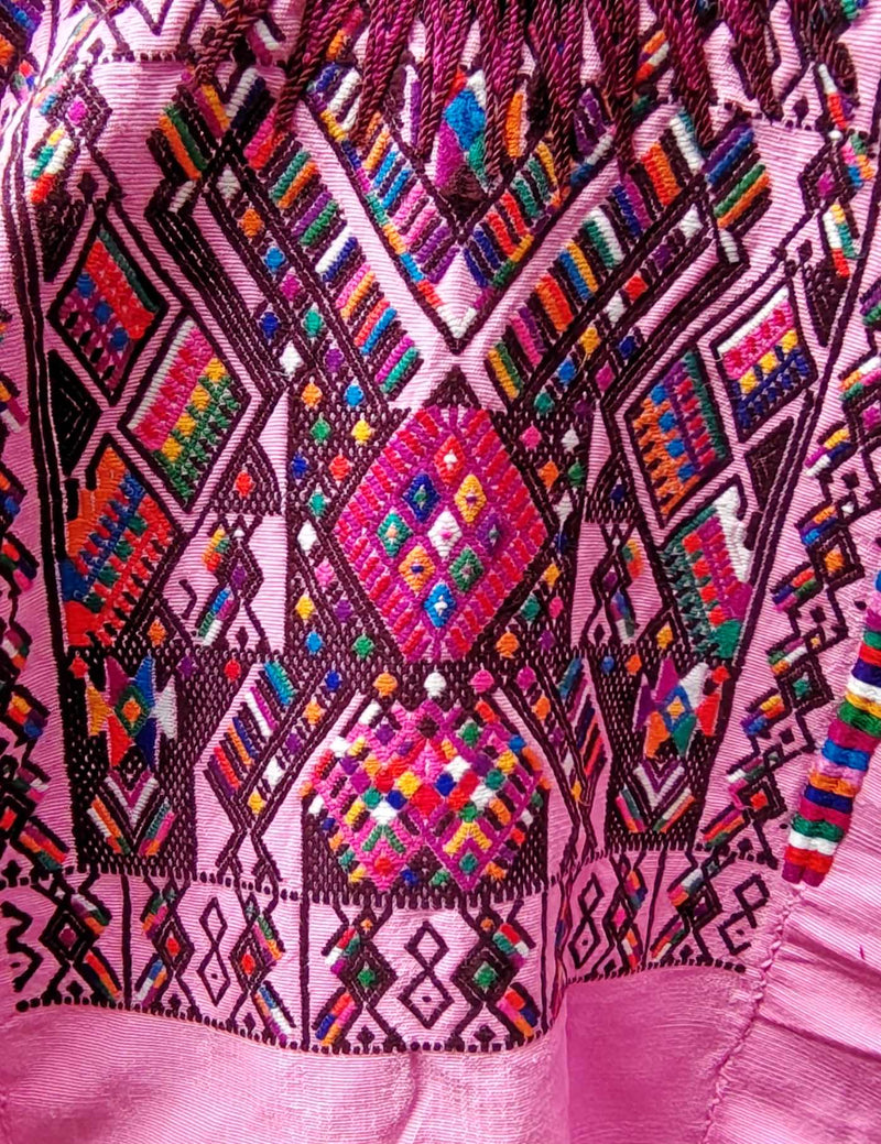 Pink with Two-Headed Bird Chichicastenango Huipil #9-73