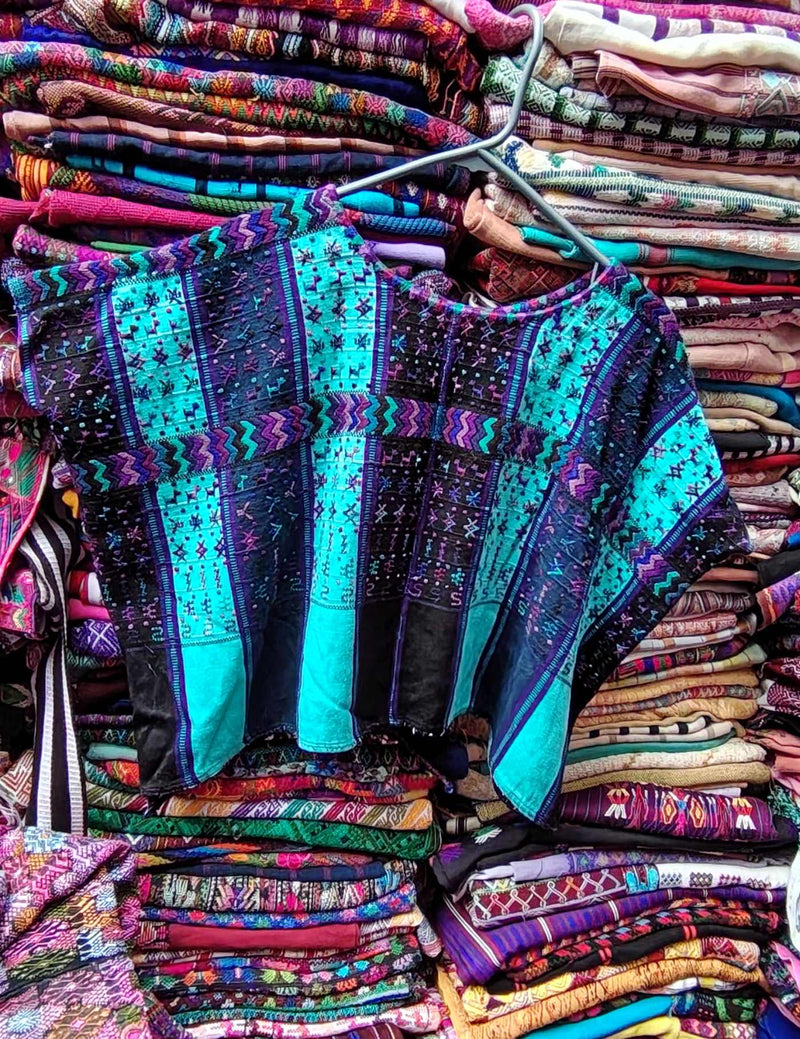Berry and Turquoise San Lucas Tolimán Huipil #9-74