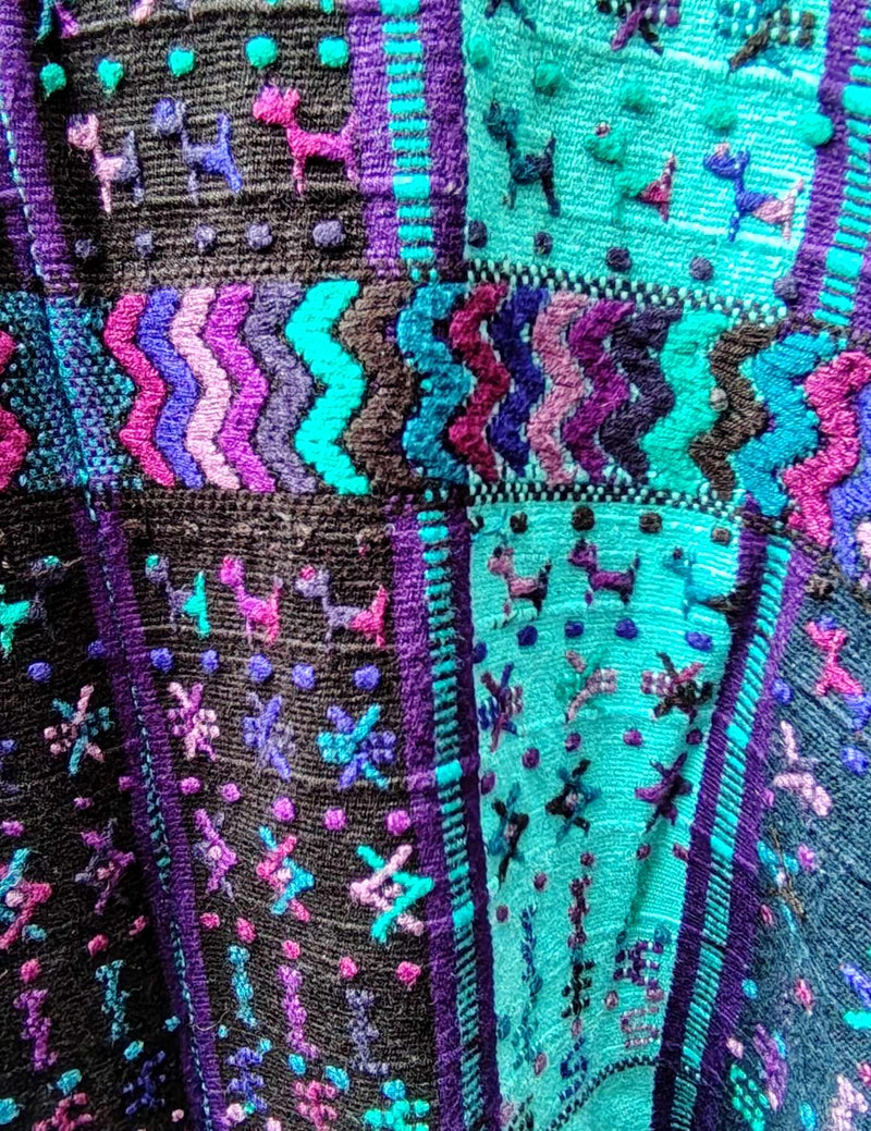 Berry and Turquoise San Lucas Tolimán Huipil #9-74