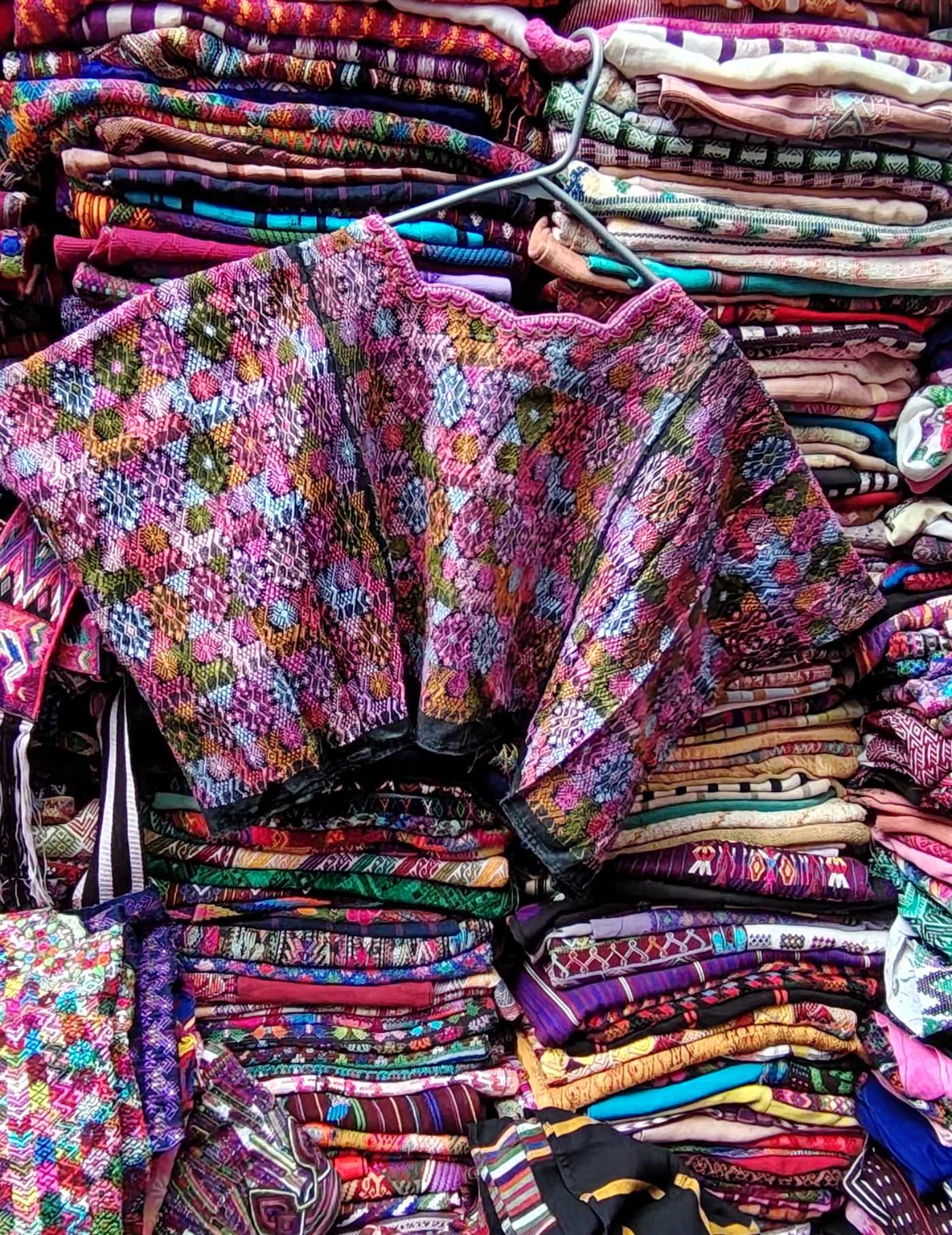 Multicolor Pink Cobán Huipil #9-75