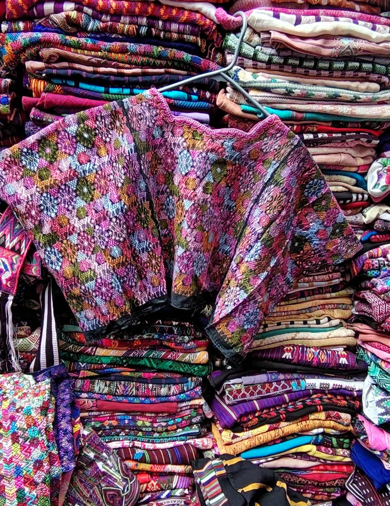 Multicolor Pink Cobán Huipil #9-75