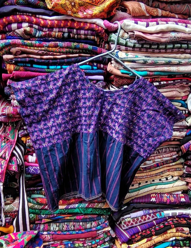 Purple on Indigo Nahualá Huipil #9-77
