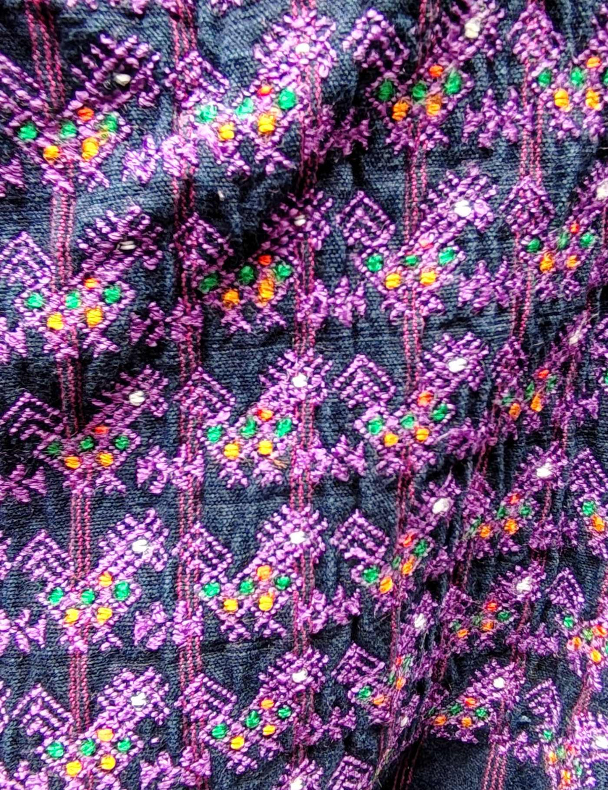 Purple on Indigo Nahualá Huipil #9-77